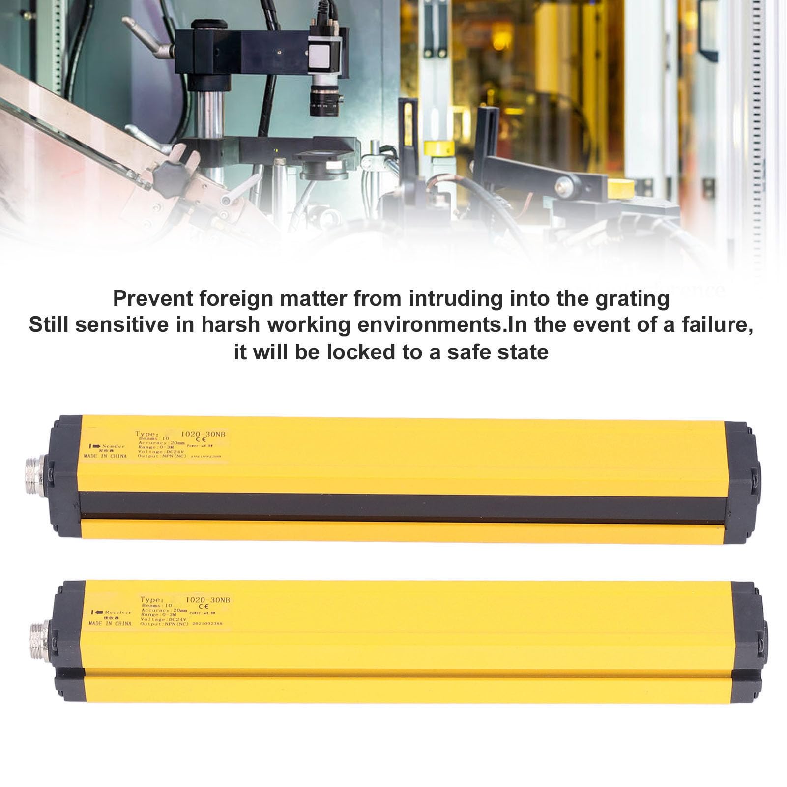 Fafeicy Infrarot-Lichtvorhang-Sensor, 10 Strahlen 20 Mm Abstand IP54