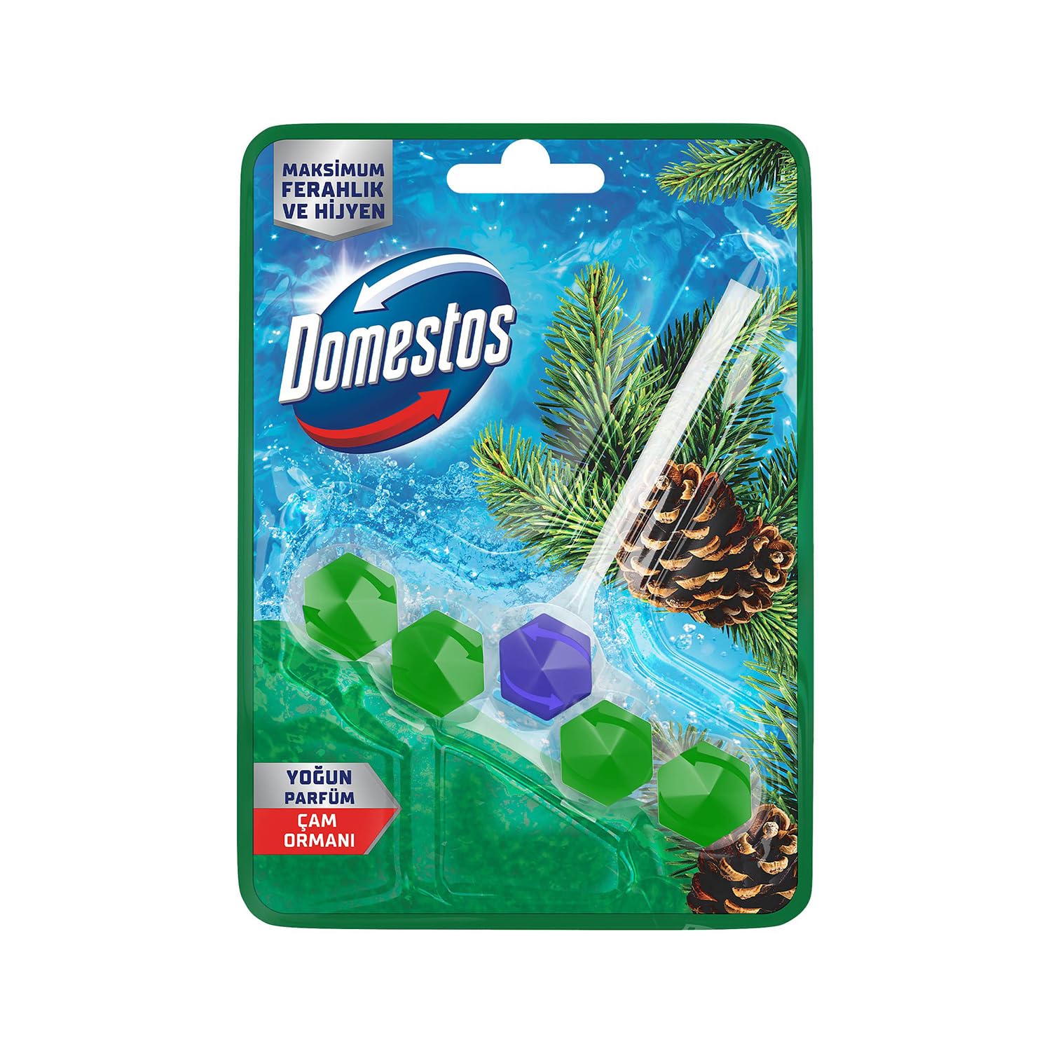 Domestos WC Blok 5'li Güç Tuvalet Bloğu Çam Ferahlığı Maksimum Hijyen 50 G