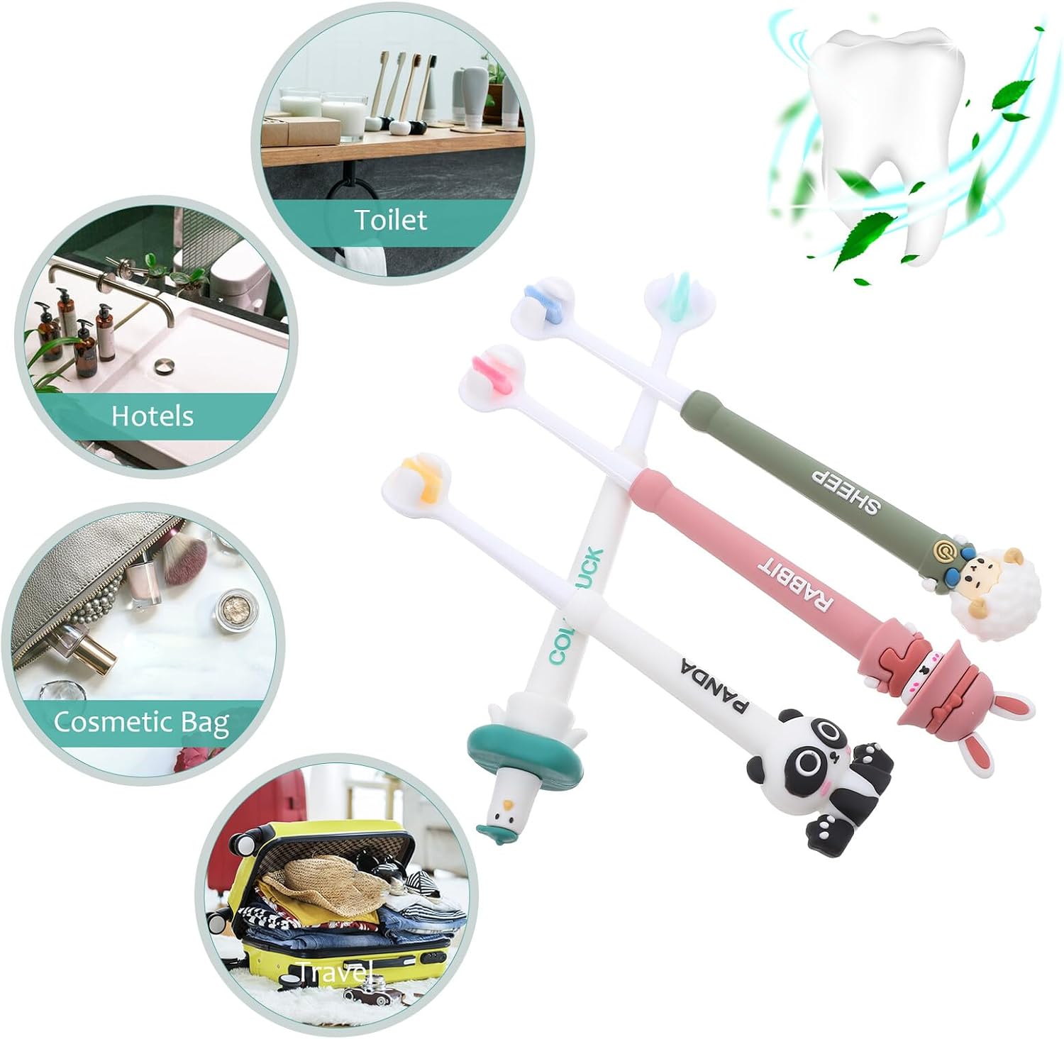 4pcs Three-Sided ’s Toothbrush: Soft Bristles for Delicate Oral Care - Easy Grip Handle Toothbrush for Boys and Ages 3+