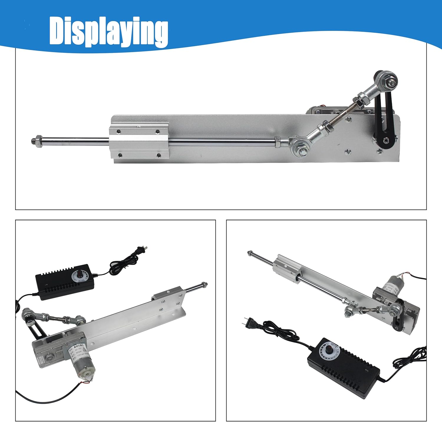 XUNKUNE DC24V DIY Reciprocating Cycle Linear Actuator, Adjustable Telescopic Motor with Speed Controller Regulation Adapte,5-25kg Thrust (3cm-15cm/120rpm)