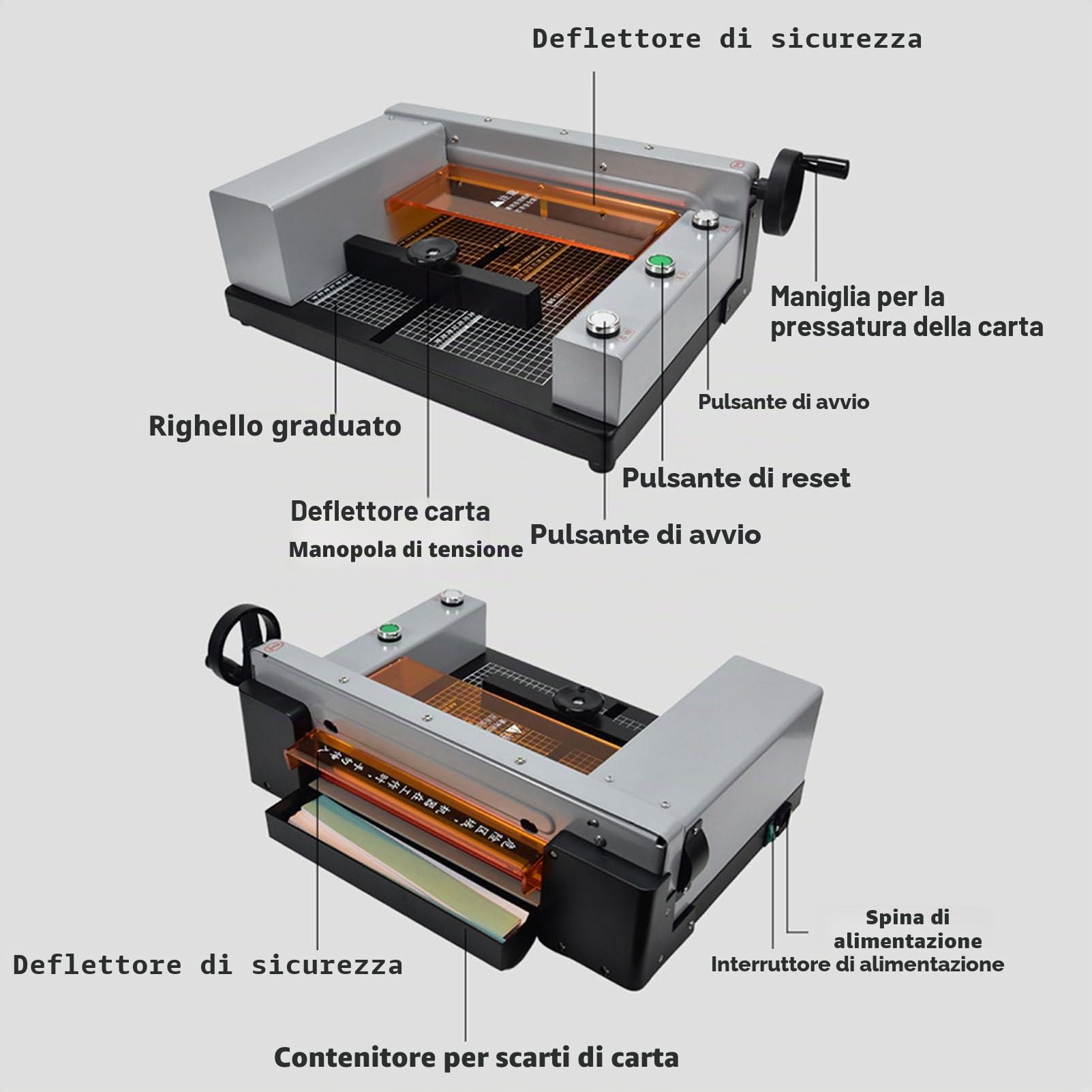 Taglierina elettrica per Carta, taglierina Automatica per Carta, Spessore di Taglio 40 mm, Macchina da Taglio per Carta da Tavolo, taglierina per Carta Industriale Resistente, per Ufficio