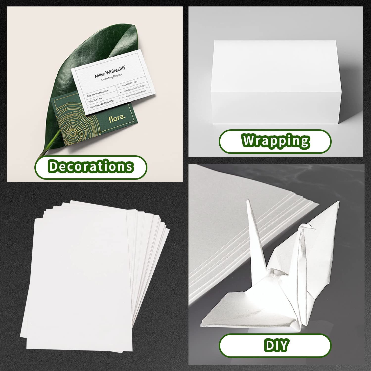 50 Sheets White Cardstock Paper 8.5x11 - 180g A4 Heavy Weight For Crafts & Scrapbooking