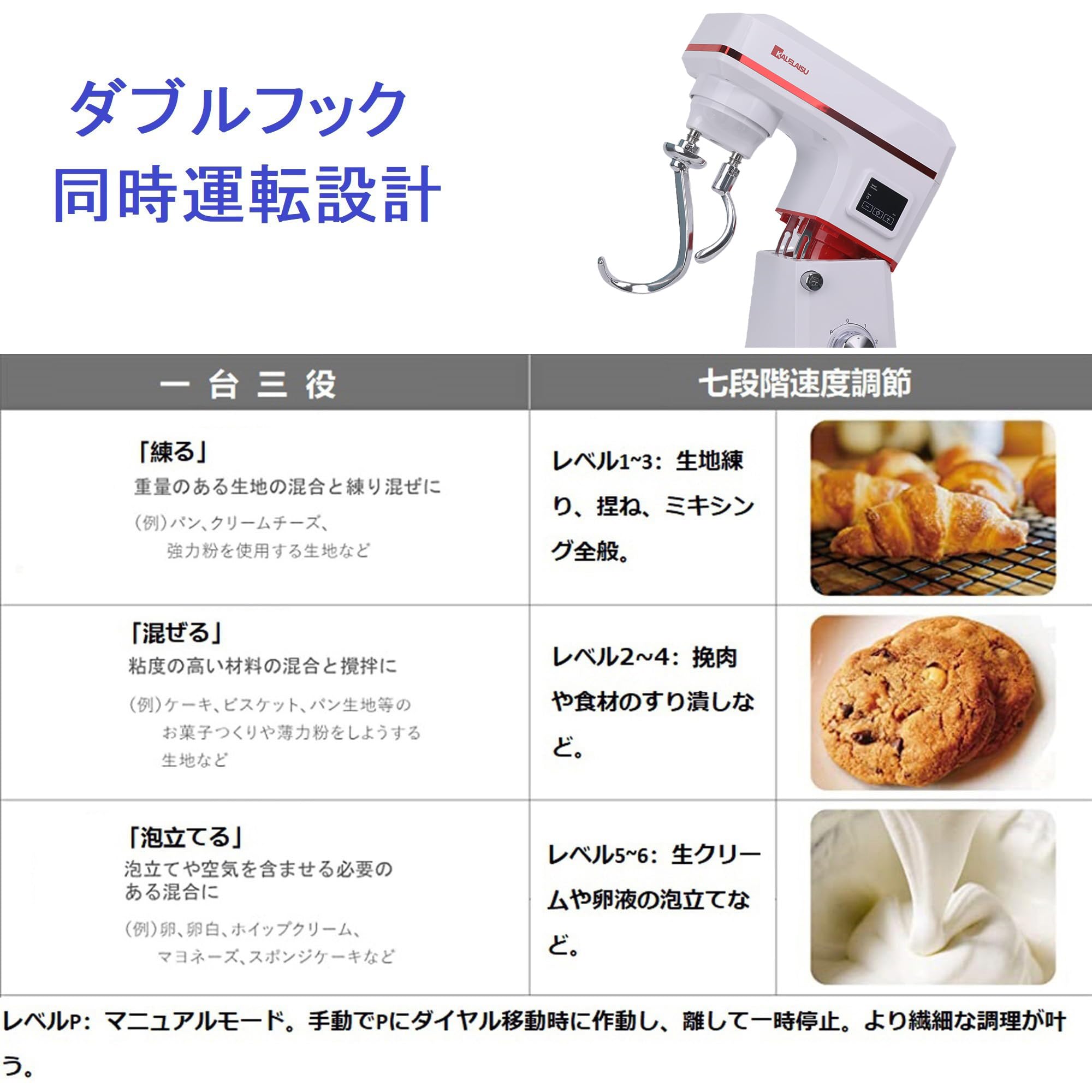Amazon | KALELAISU スタンドミキサー 業務用スタンドミキサー 14L大