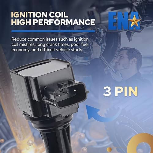 Miniatura 4 de ENA Juego de 1 bobina de encendido compatible con Nissan 350Z Altima Maxima Murano Pathfinder Quest EX35 FX35 G25 G35 JX35 Reemplazo para C1670 UF550