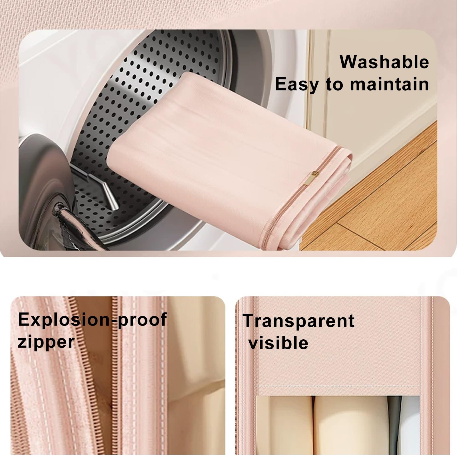 Fundas Ropa Armario Colgar, Bolsas Almacenaje Ropa, Confeccionadas en Tejido de Satén Lavable Aptas para Chaquetas de Plumón y Abrigos(Gray,58 * 38 * 110cm/23 * 20 * 43in)