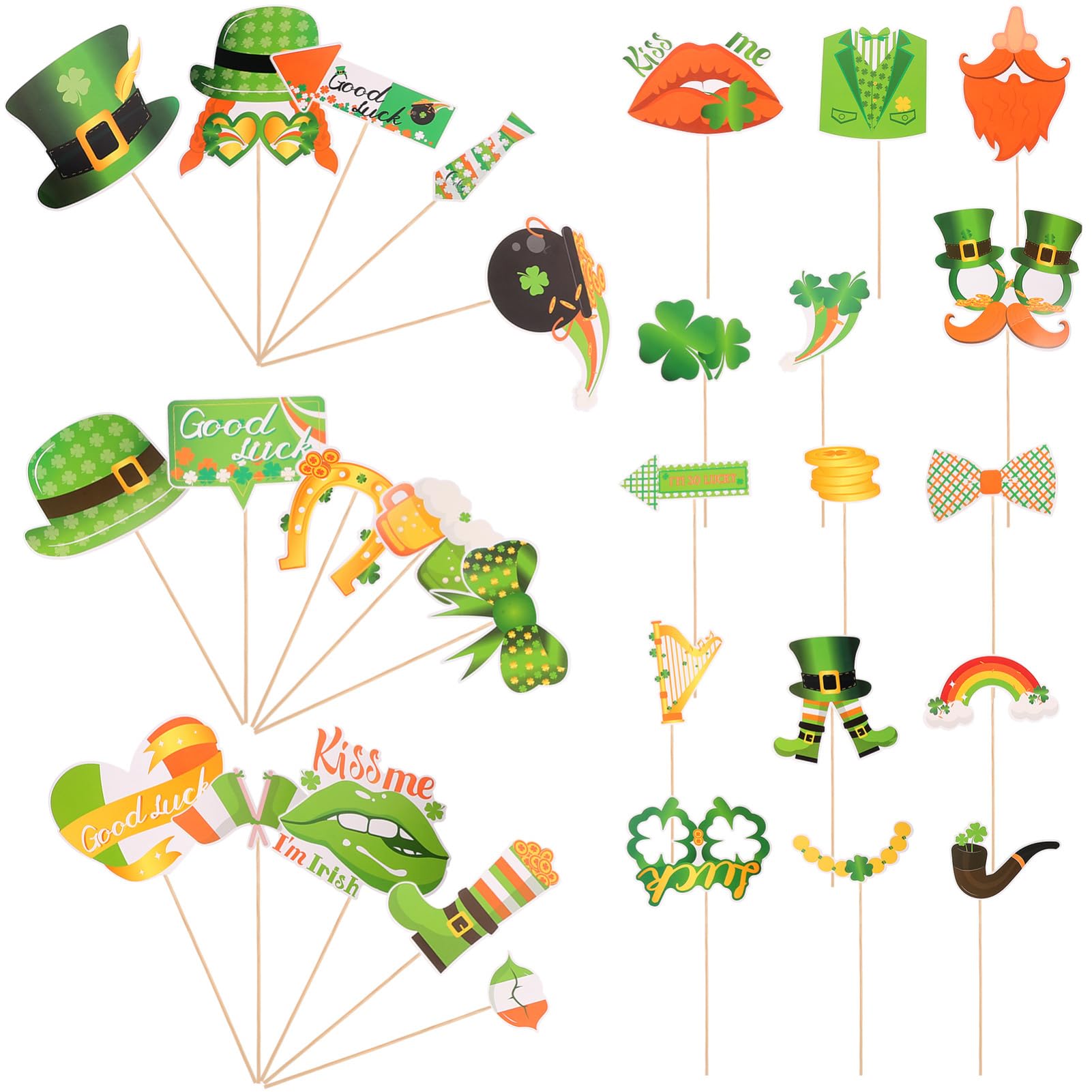 Cabilock 4 Sätze Foto Requisiten Bezeichner Ornament-Anhänger Verkaufsstand Etikett Tülle faschingsdekoration karnevalsdekoration lustige fotoautomaten Requisiten Partyschmuck Papier Green