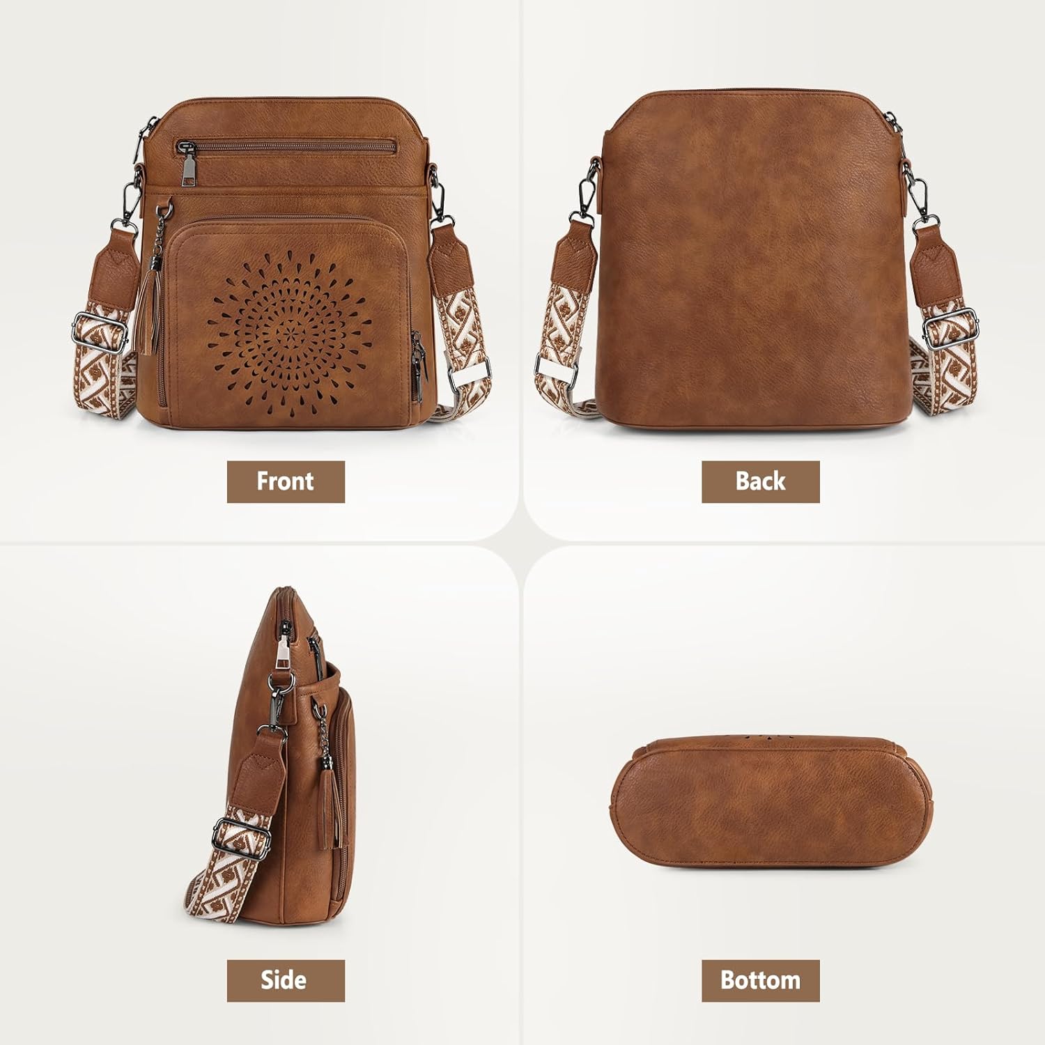 RAINSMORE Crossbody Bags for Women Leather Crossbody Purse Designer Womens Shoulder Handbags Trendy Cross Body Purse - Image 7