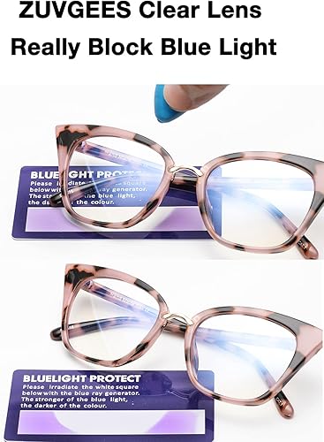 Miniatura 4 de ZUVGEES Paquete de 2 lentes de lectura para mujer, diseño de ojo de gato de gran tamaño, con bloqueo de luz azul, para lectura de computadora
