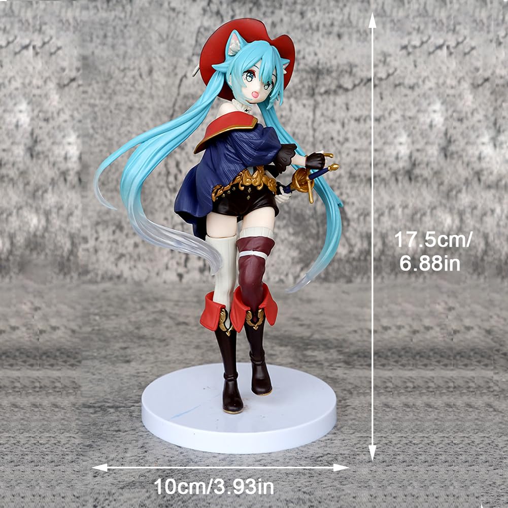 IQITOYS Figura di Miku anime Miku da 10 cm, accessori mobili e intercambiabili, decorazione da scrivania, in PVC, regalo per amici e fan