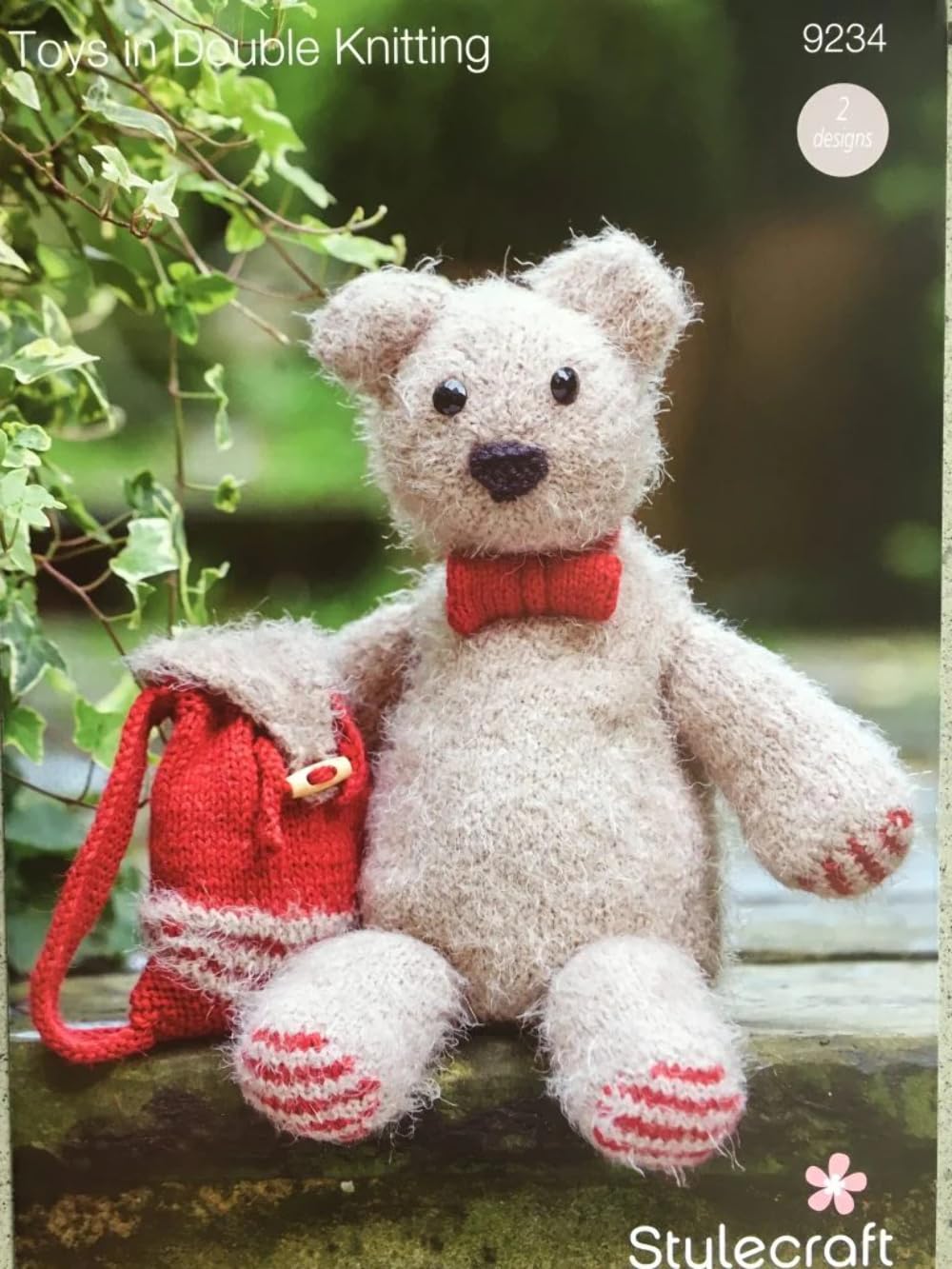 Stylecraft 9234 Knitting Pattern Leaflet Toy Bear and Knapsack to knit in Eskimo Kisses and Alpaca DK