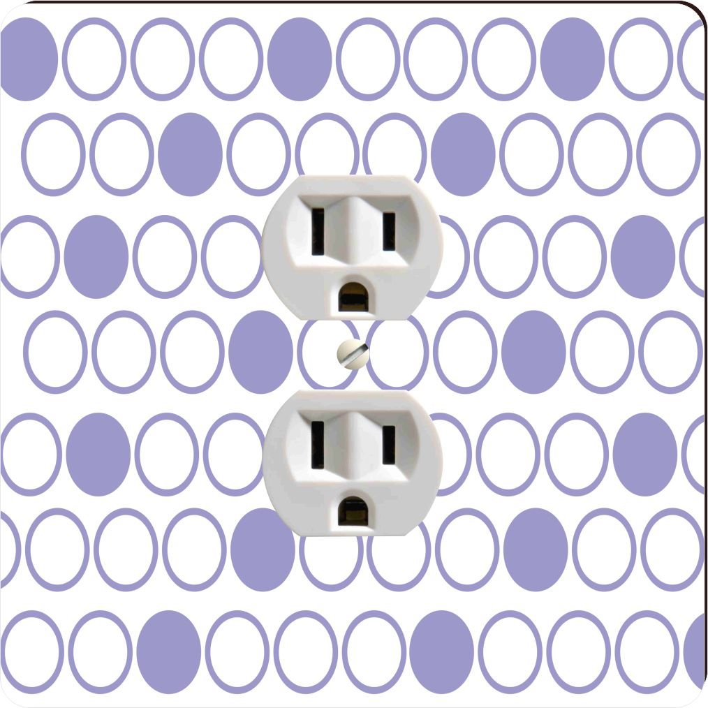 Plaque de sortie inversée motif pois violet 2892 cache-câble mural esthétique