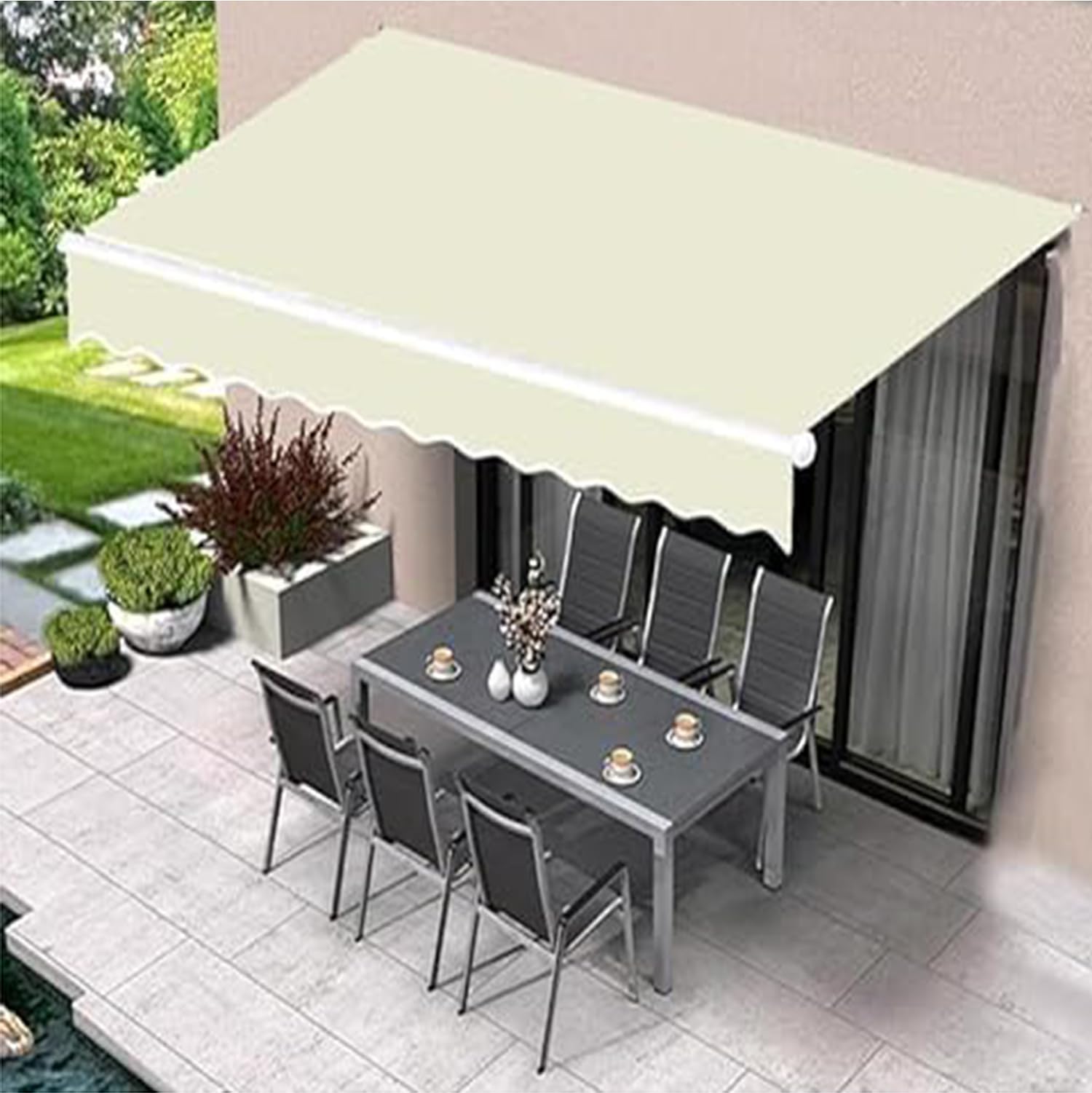 Reemplazo de Tela para toldo, reemplazo de Cubierta Superior para toldo de jardín, con Revestimiento Impermeable de PU, Impermeable, protección UV,6x3.5m