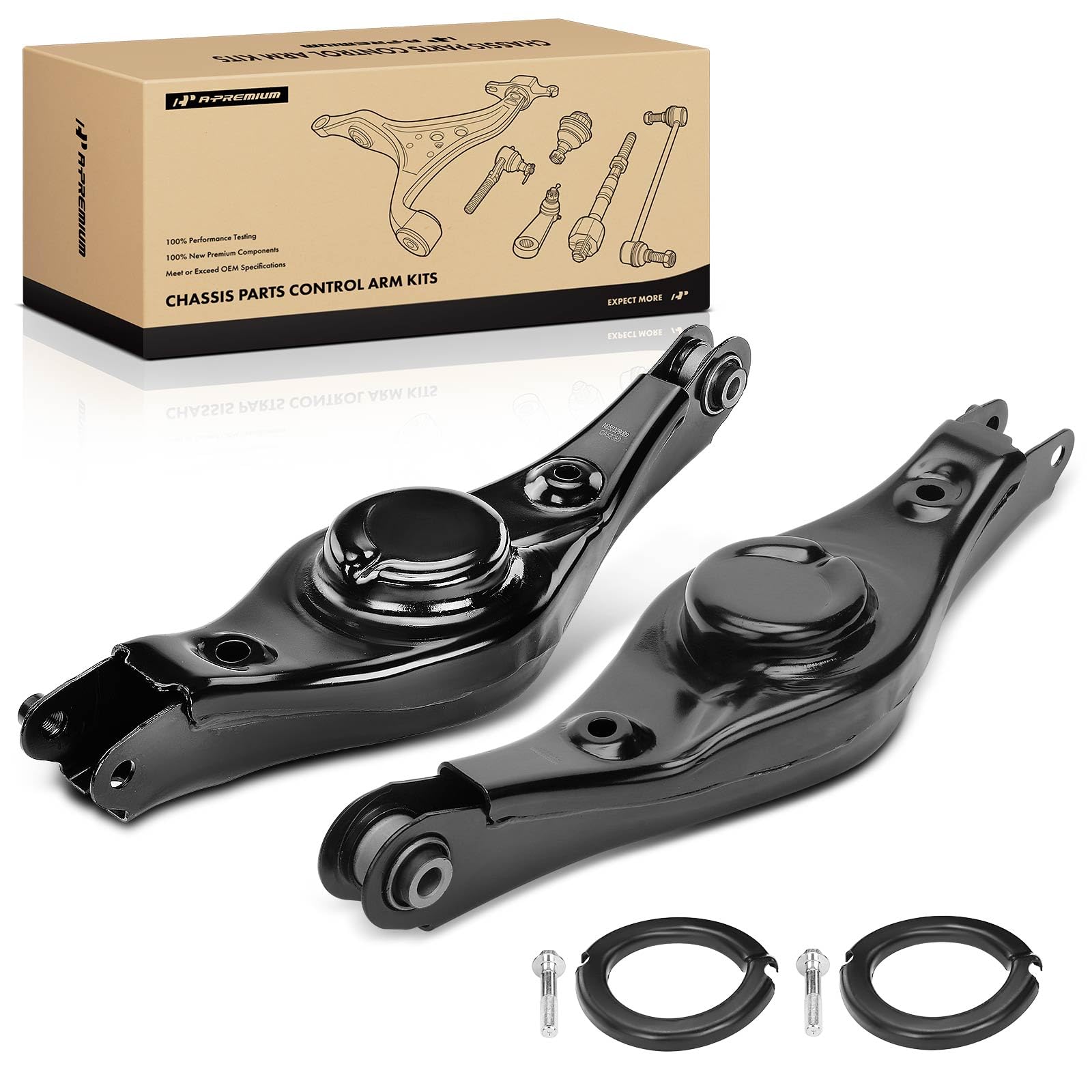 A-Premium 2 x Rear Lower Control Arm, with Bushing, Compatible with Honda Odyssey 2011 2012 2013 2014 2015 2016 2017