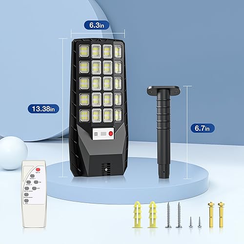Miniatura 2 de Luces solares para exteriores  Luces solares de 320 gran angular para exteriores IP66 impermeables, 6500 K, luz de inundación del atardecer al