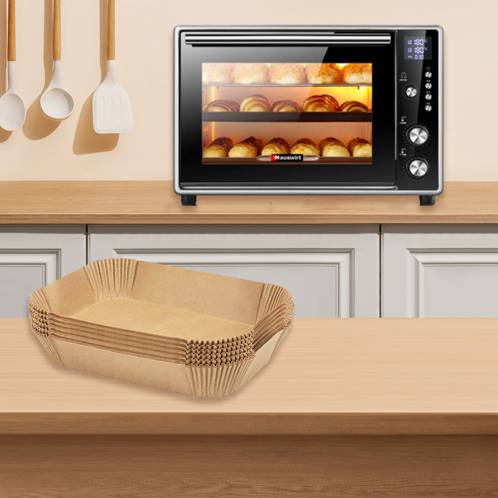 Bakpapier Airfryer, 50/100 stuks, vierkant, anti-aanbaklaag, voor eenmalig gebruik, luchtfriteuse, perkamentpapier, bakken, accessoires, bakpapier voor braadpan, oven, magnetron en hete lucht friteuse Bakpapier Airfryer, 50/100 stuks, vierkant, anti-aanbaklaag, voor eenmalig gebruik, luchtfriteuse, perkamentpapier, bakken, accessoires, bakpapier voor braadpan, oven, magnetron en hete lucht friteuse