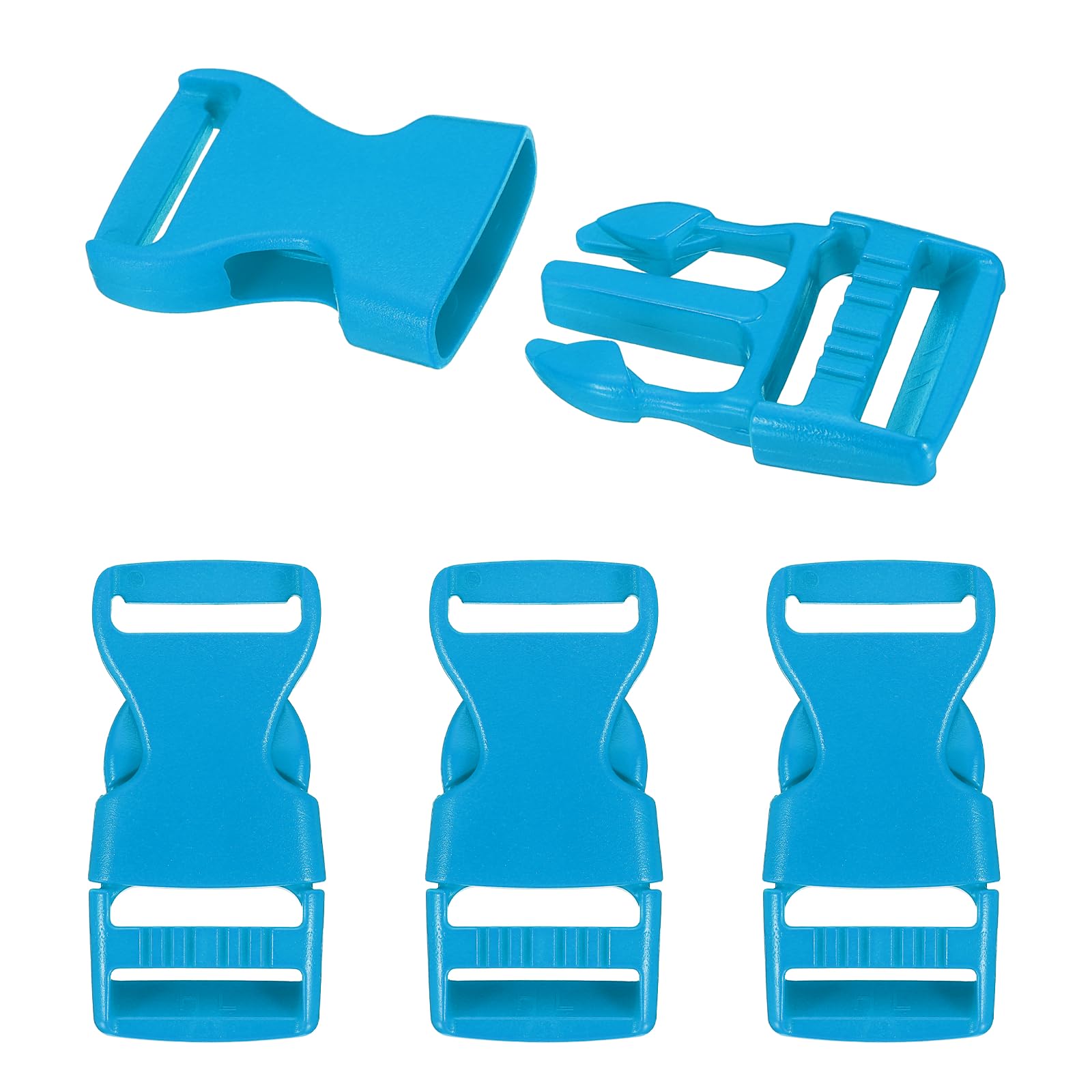 PATIKIL 4 Pack Quick Side Release Buckle, 1"(25mm) Plastic Buckle Clip Dual Adjustable Belt Snap Fasteners Clasp for Backpack Outdoor Paracord Bracelets Pet Collar, Blue