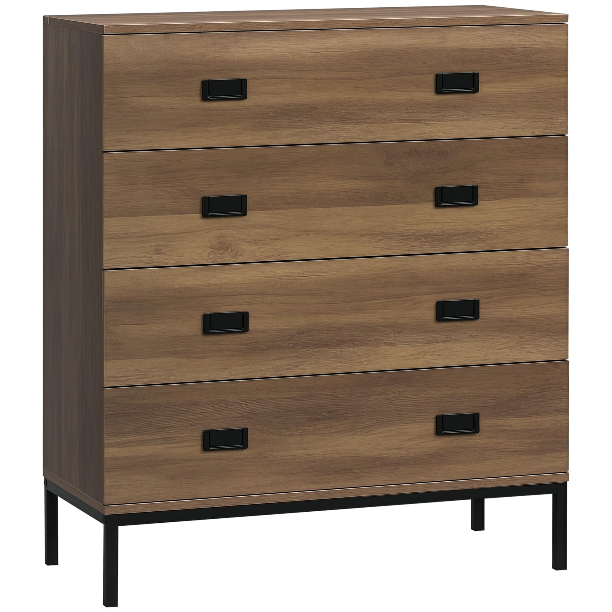 Rackhams Black Chest Of Drawers, 4 Drawer Unit Storage Chest Bedroom Living Room