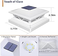 Vista 4 de APONUO - Luces solares para punta de poste, paquete de 6, 2 modos, luces solares para postes de valla, IP65 impermeables, encendido/apagado