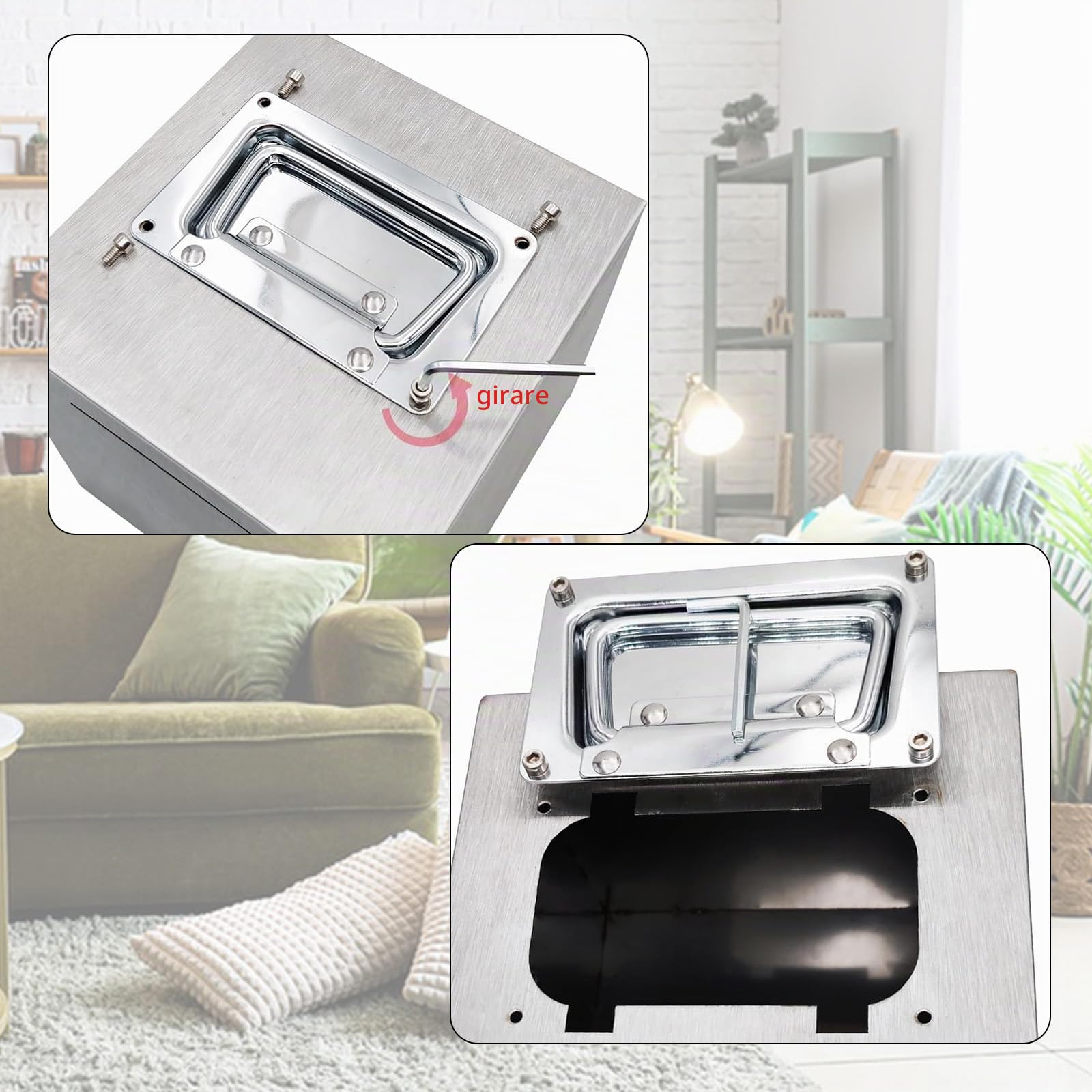 Salvadanaio per Adulti, Salvadanaio in Acciaio Inox XXL con Manico, Salvadanaio a Forma di Maiale in Argento