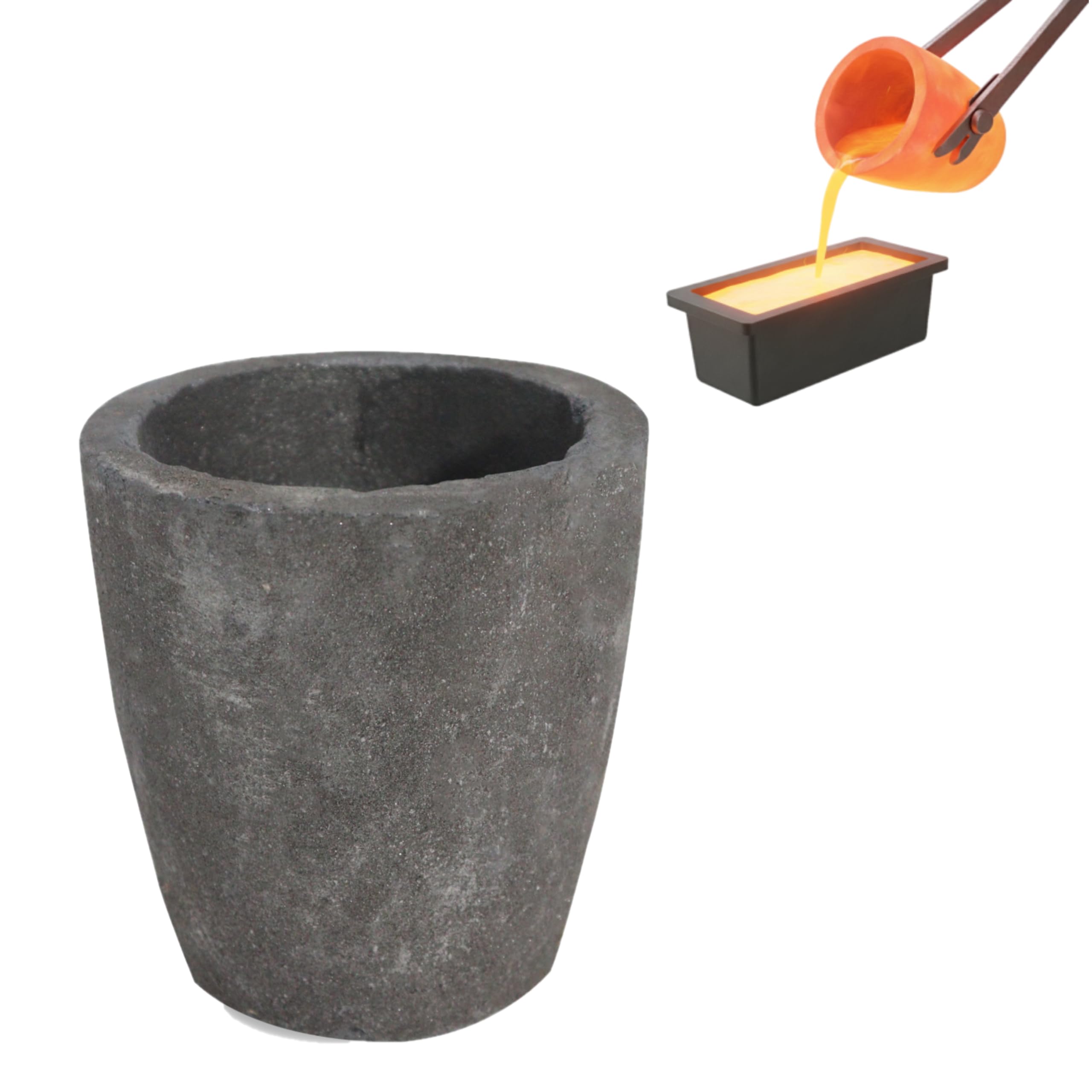 SONRET Graphite Crucible for Gold Melting Tools | Crucible for Melting Metal, Silver, Copper & Brass | High-Temp Casting Clay Graphite Furnace Pot 1 No. (1.5 kg Gold Capacity)-picture-28