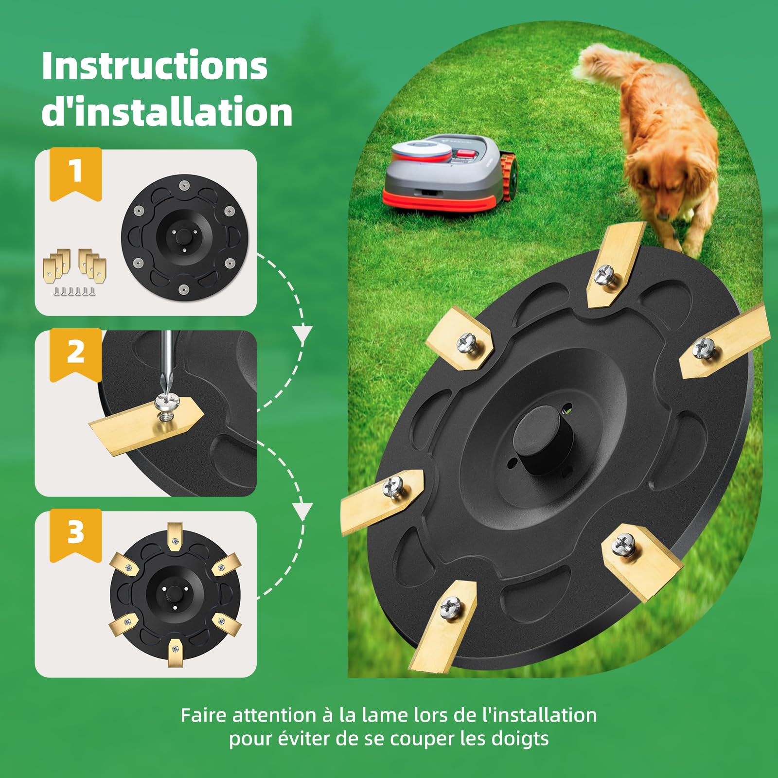 i105E Accessoires Disque de Lame + 30 Lames + 30 vis Compatible avec Segway Navimow i105E, i108E, i110N, i205 AWD, i208 AWD E Robot de Tonte Pièces Détachées - Disque de Lame de Tonte Disque Rotatif