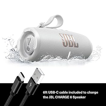 JBL charge6 新品　WH ホワイト JBL Charge 6 Portable Waterproof Bluetooth Speaker - White
