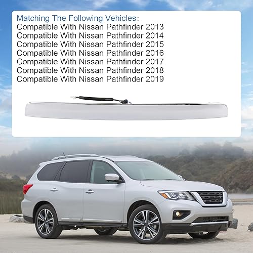 Miniatura 2 de Manija trasera para portón trasero, acabado cromado, montaje de manija abierta exterior compatible con Nissan Pathfinder 2013-2019 Reemplazo #