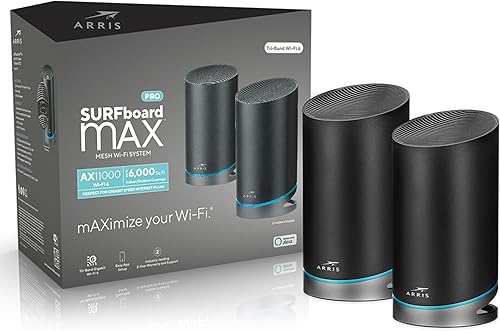 Miniatura 10 de ARRIS SURFboard mAX Pro W133 Tri-Band Mesh Wi-Fi 6 System  Velocidad Wi-Fi AX11000 de hasta 11 Gbps  Cobertura 6,000 pies cuadrados  Retroceso de