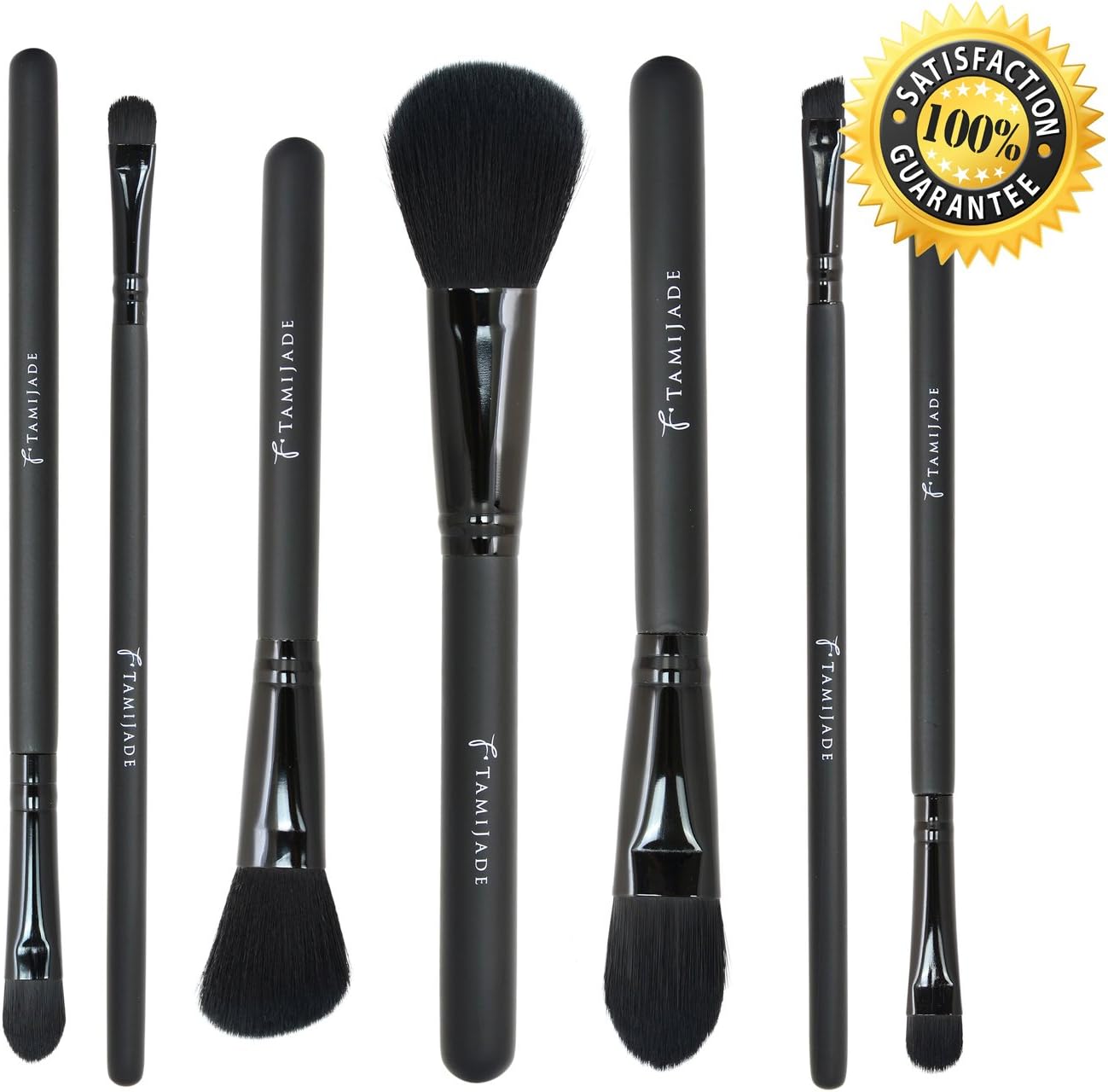 TamiJade Professional Makeup Brush Set for Eye and Face (7 Piece) with Black Case