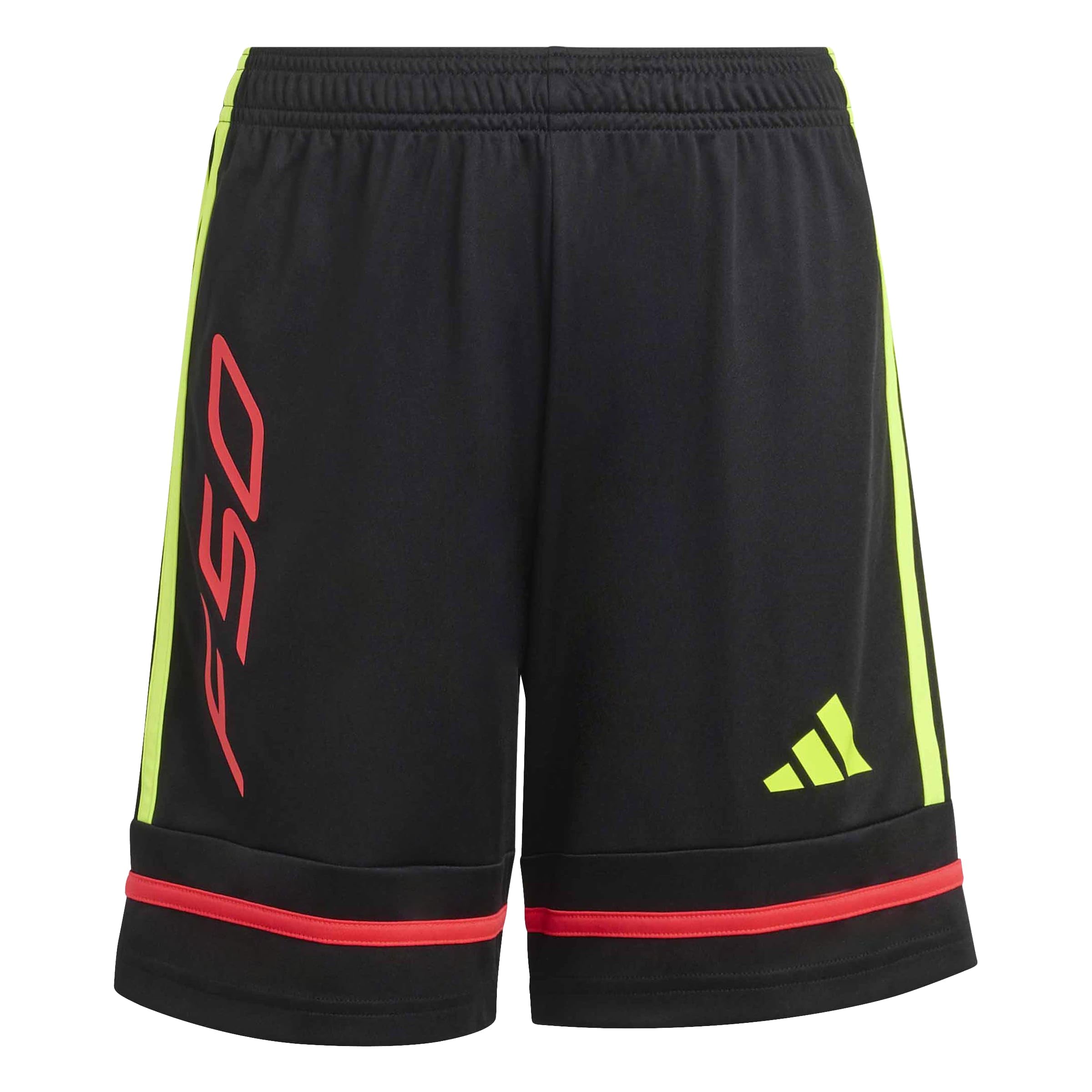 adidas Junior Squadra 25 Football Training Shorts, Black/Tesoye/Lucred, Size 9-10 Years