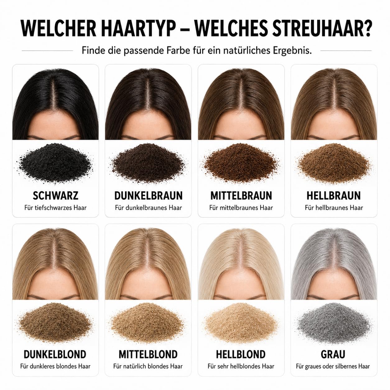 KÖ-HAIR FIBERS 30 g - Capelli sparsi in fibre di cotone per addensare i capelli, capelli naturali sfusi contro la caduta dei capelli, polvere per capelli più completa, nasconde le zone chiare al