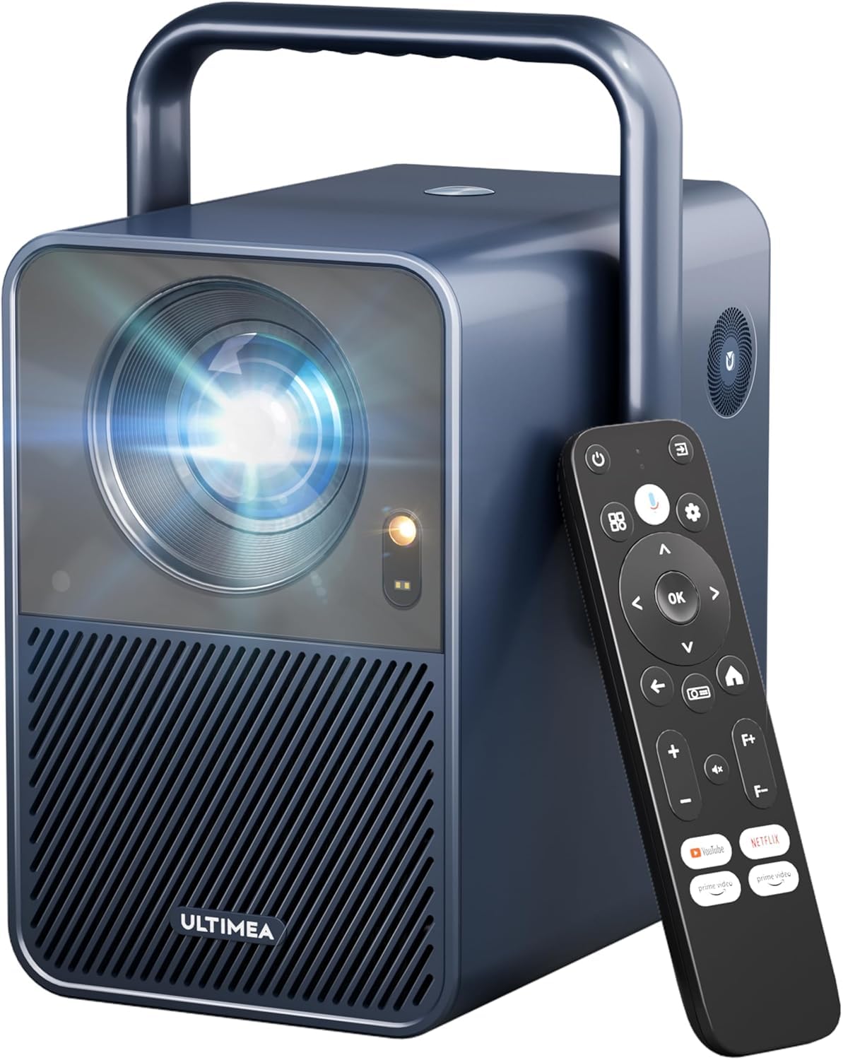 ULTIMEA 2025 Upgrade Beamer 4K Heimkino Unterstützt, Smart Beamer Handy Outdoor Bluetooth Wi-Fi, 6D Trapezkorrektur, Android TV, Netflix, Projektor 1000 ANSI Lumen, Dolby Audio, Poseidon E40