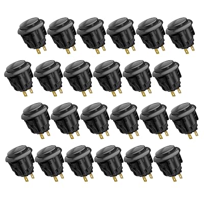 QANBA D-lite Arcade Button Original Buttons Snap-In Joystick Arcade Buttons for DIY arcade machines 24mm Push button switch(Boxed) (24mm Black(EL04) 24 Pcs)