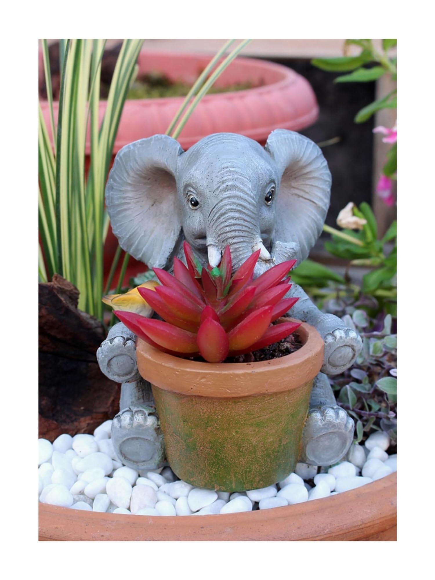 Arredo da giardino Vaso for piante in resina con statua di elefante, vaso for da giardino, for animali, for esterni Arredo da esterno