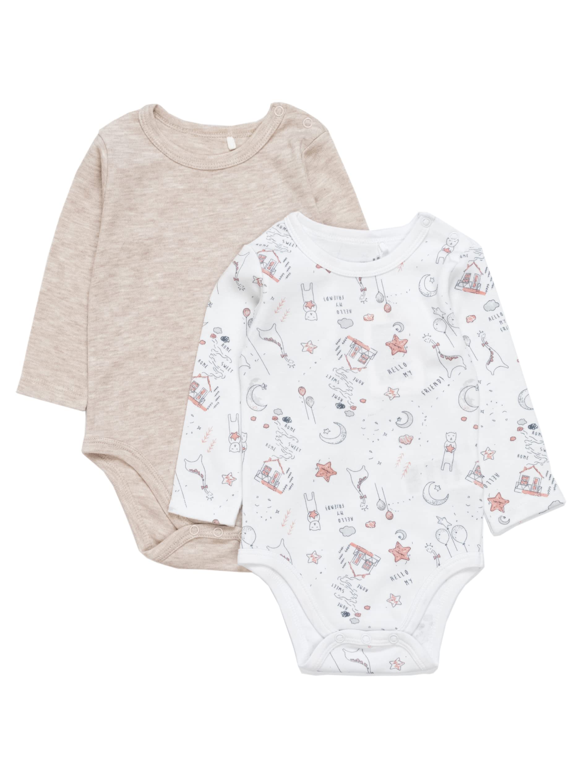 artie Baby Bodysuit Vests, Long Sleeve, Cotton Onesies, Unisex Baby Grows for Boys and Girls, 0-3, 3-6, 6-9, 9-12, 12-18 Months, Newborn Baby Boy and Girl Clothes, 3 Pack and 2 Pack Rompers Sets