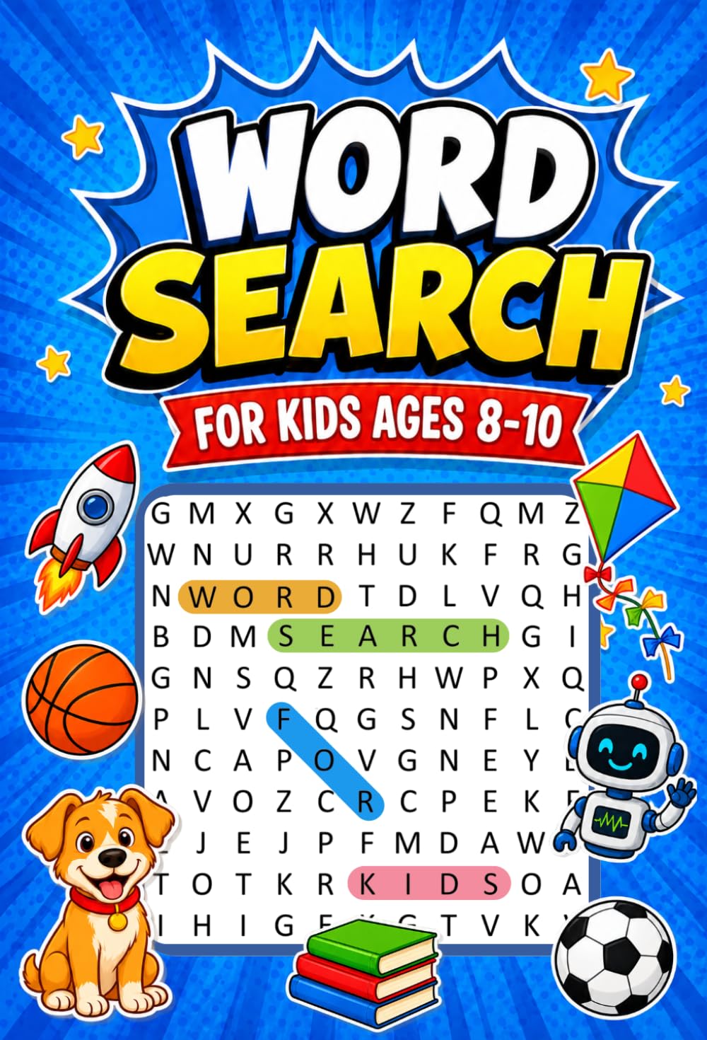 Word Search for Kids Ages 8-10: 100 Themed Puzzles with Illustrations for Learn
