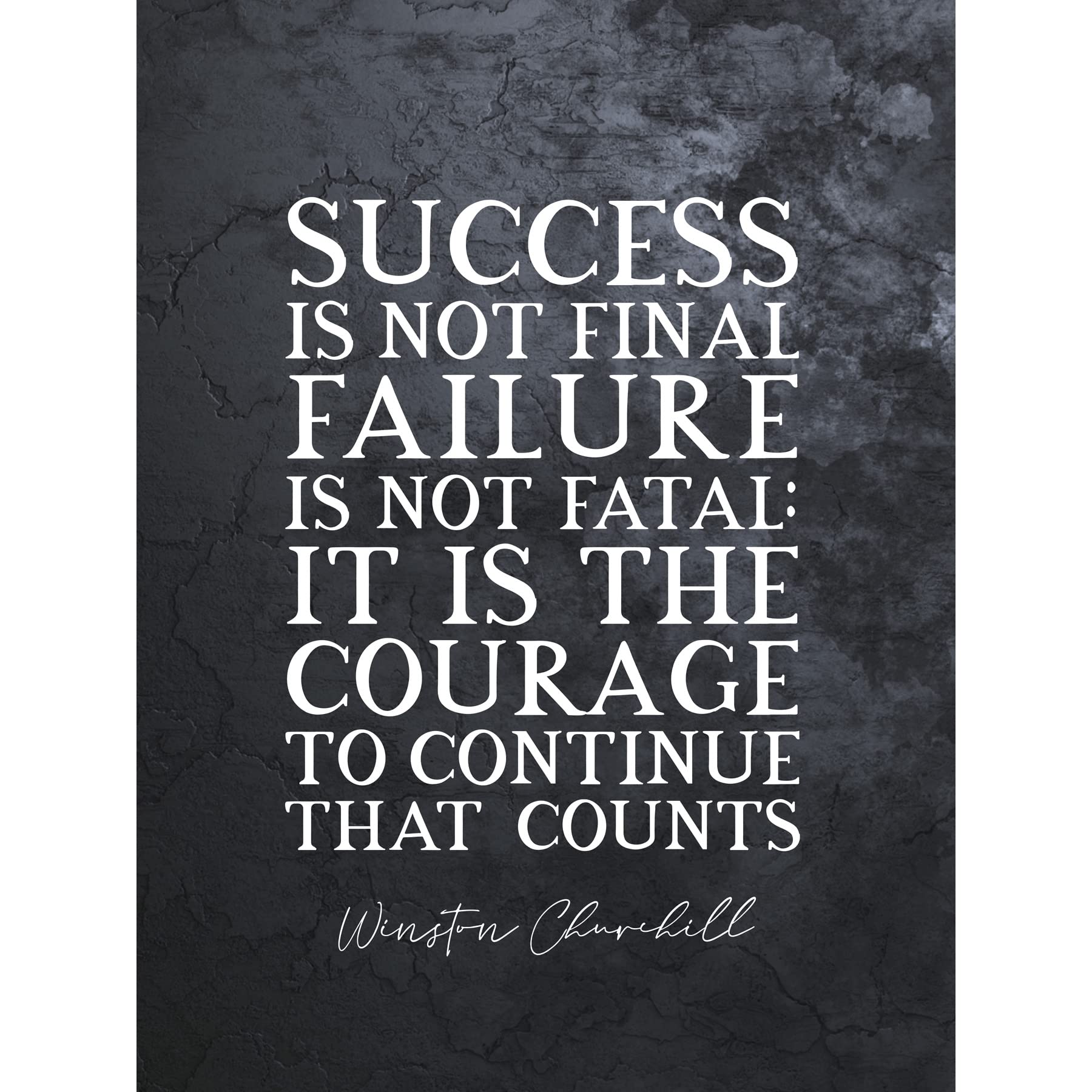 Artery8 Slate Quote Winston Churchill Success Premium Wall Art Canvas Print 18X24 Inch