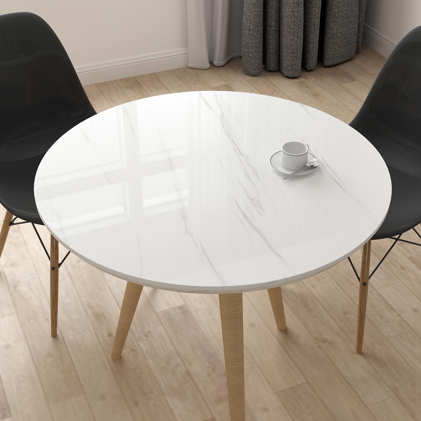 Yenhome Tapeta winylowa naklejka na meble efekt marmuru biały kuchnia blat 90x300cm rolka winylowa samoprzylepna biała marmurowa tapeta ścienna naklejka ścienna na stół wodoodporna naklejka na szafkę
