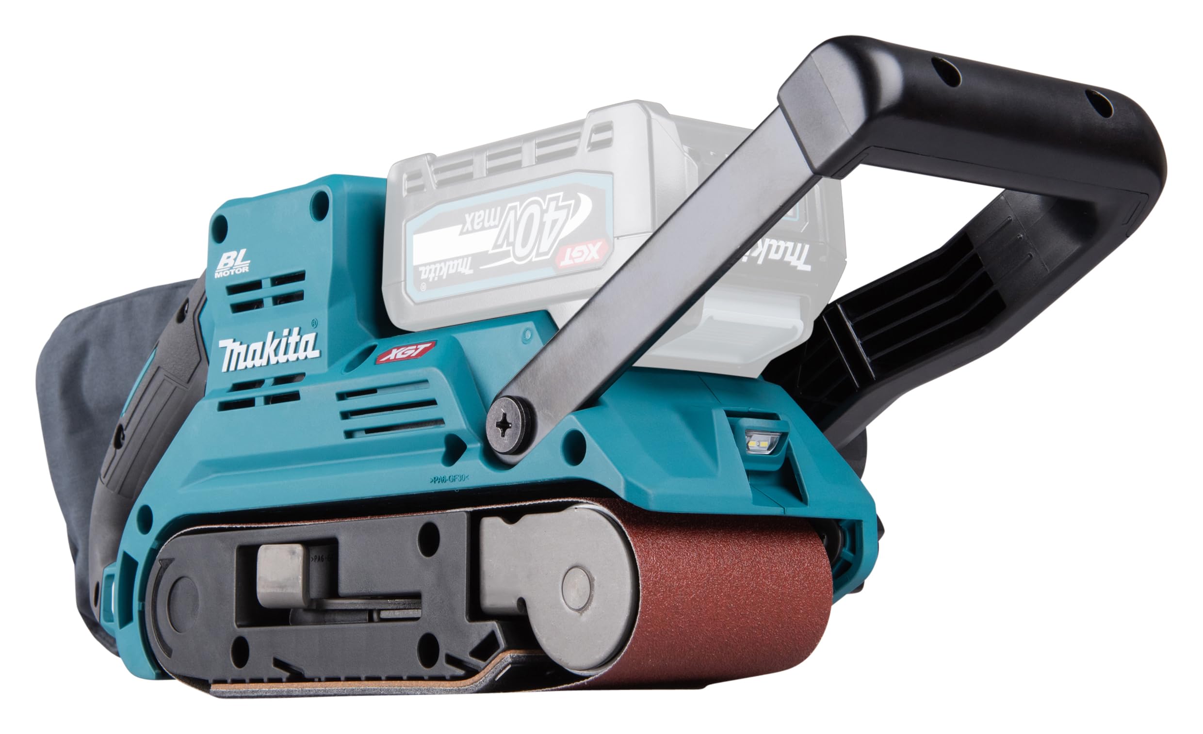 Makita BS001GZ - Smerigliatrice a nastro, 40 V max, larghezza di banda 76 mm, senza batteria e caricatore
