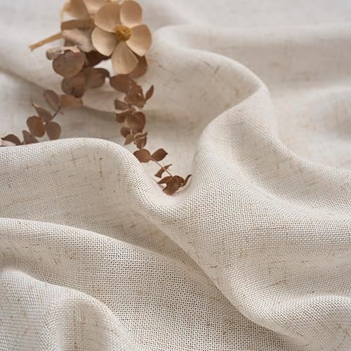 Miniatura 4 de Ftinala Cortinas y cortinas de lino sintético de 90 pulgadas, cortinas neutrales de granja para sala de estar y dormitorio, cortinas largas que
