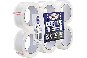 2 Inch Packing Tape Rolls, 6 Pack