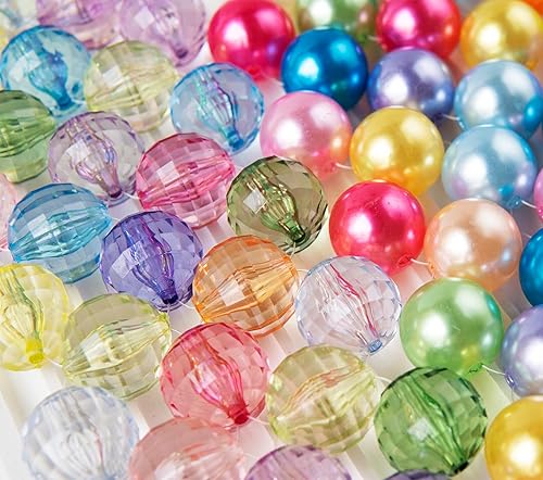 Miniatura 2 de Cuentas de perlas de 0.787 pulgadas para manualidades, cuentas de goma de mascar para hacer joyas a granel para hacer collares grandes y gruesos,