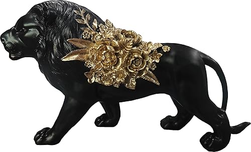 Estatua de león, estatua decorativa, decoración de escritorio, decoración del hogar, escultura de arte moderno, estatua de animal de resina hecha a