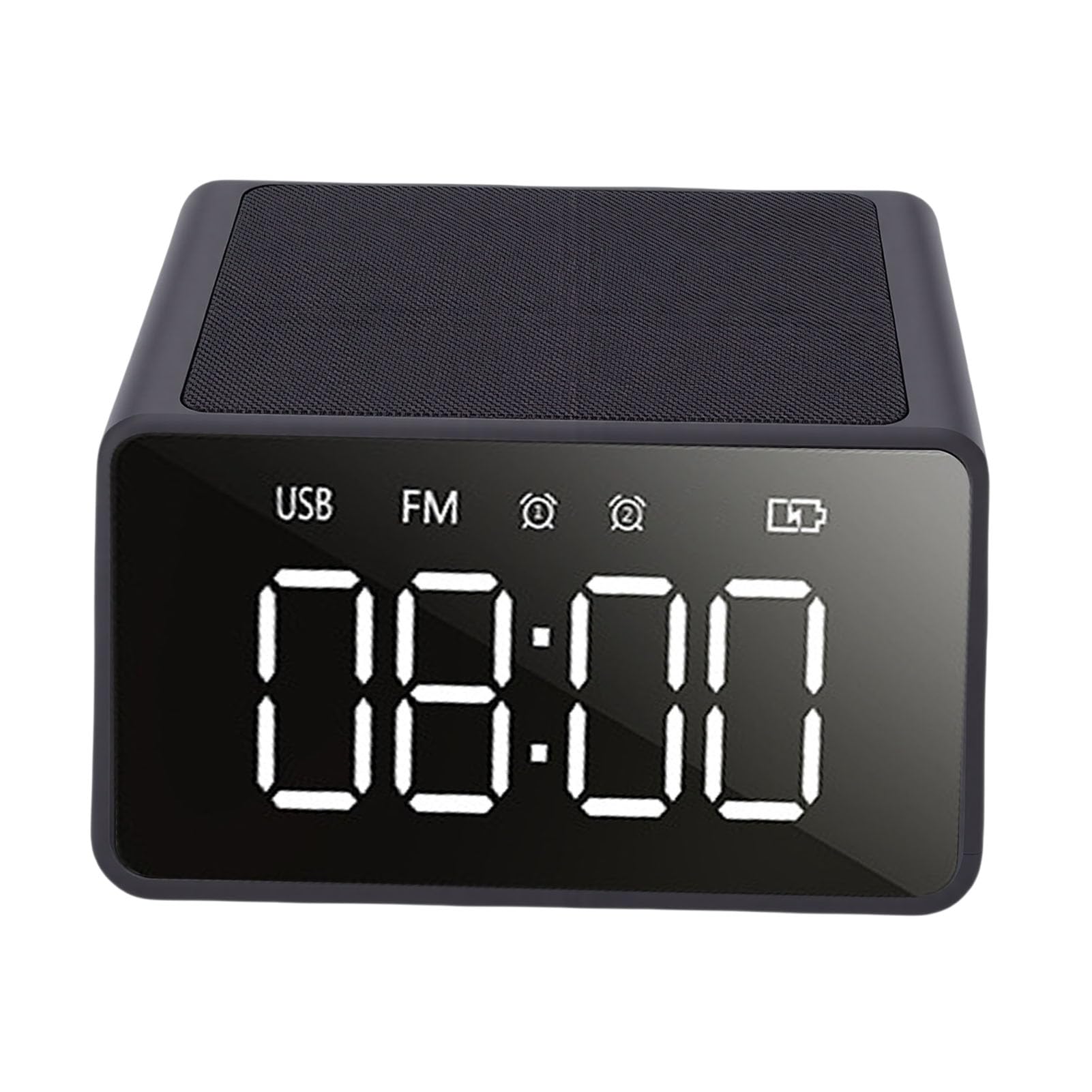 Sveglia Digitale, Altoparlante con Caricabatterie Wireless da 10 W Display LED da 5 Pollici Radio FM Microfono Integrato, per Comodino