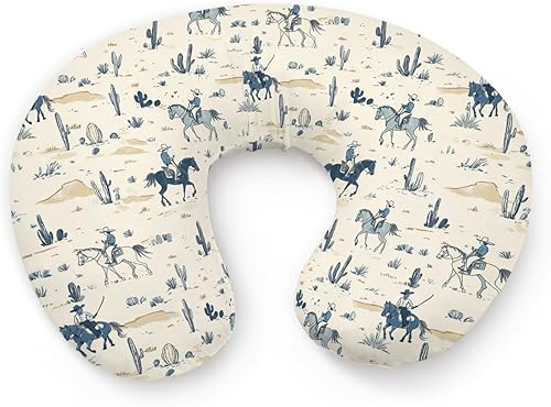 Funda de almohada de lactancia con patrón de cactus occidental, caballo, montaña, unisex, extraíble, para bebés, niñas, niños, recién nacidos, solo