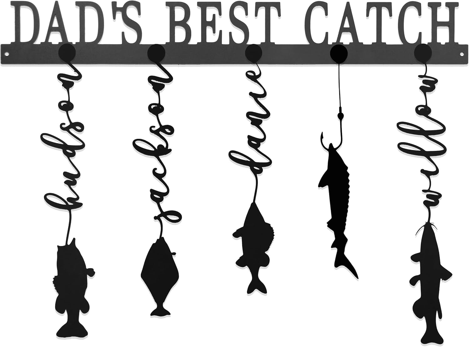 Reely Great Family Names Fish Sign Personalized – Custom Metal Wall Art for Fishermen, Unique Gift from Family, Fishing-Themed Home or Cabin Décor, Personalized Fish Wall Decoration for Dad, Grandpa, or Husband