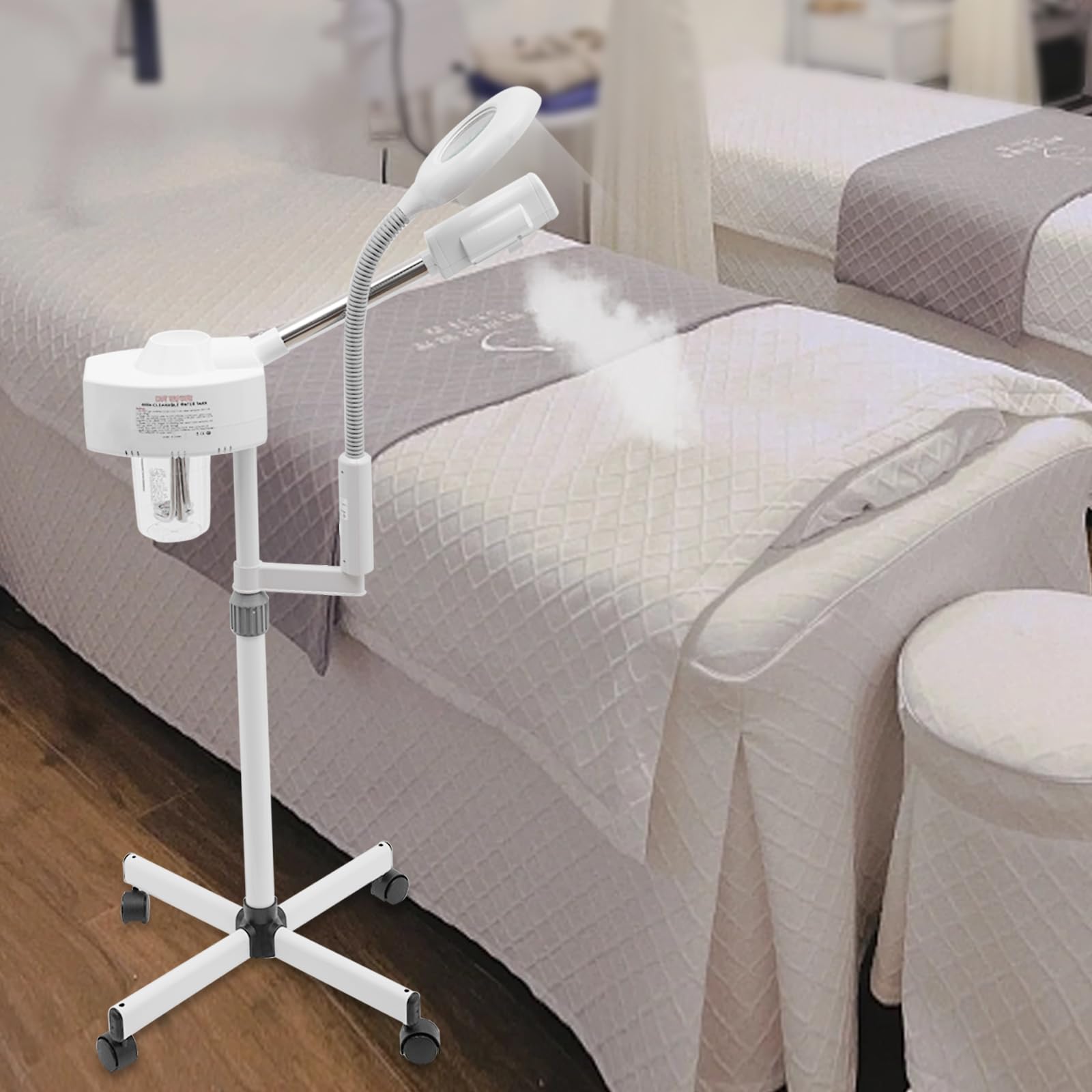 2 in 1 vaporizzatore viso sauna viso vapore vapore per salone e casa, vapore caldo per casa e salone di bellezza umidificatore