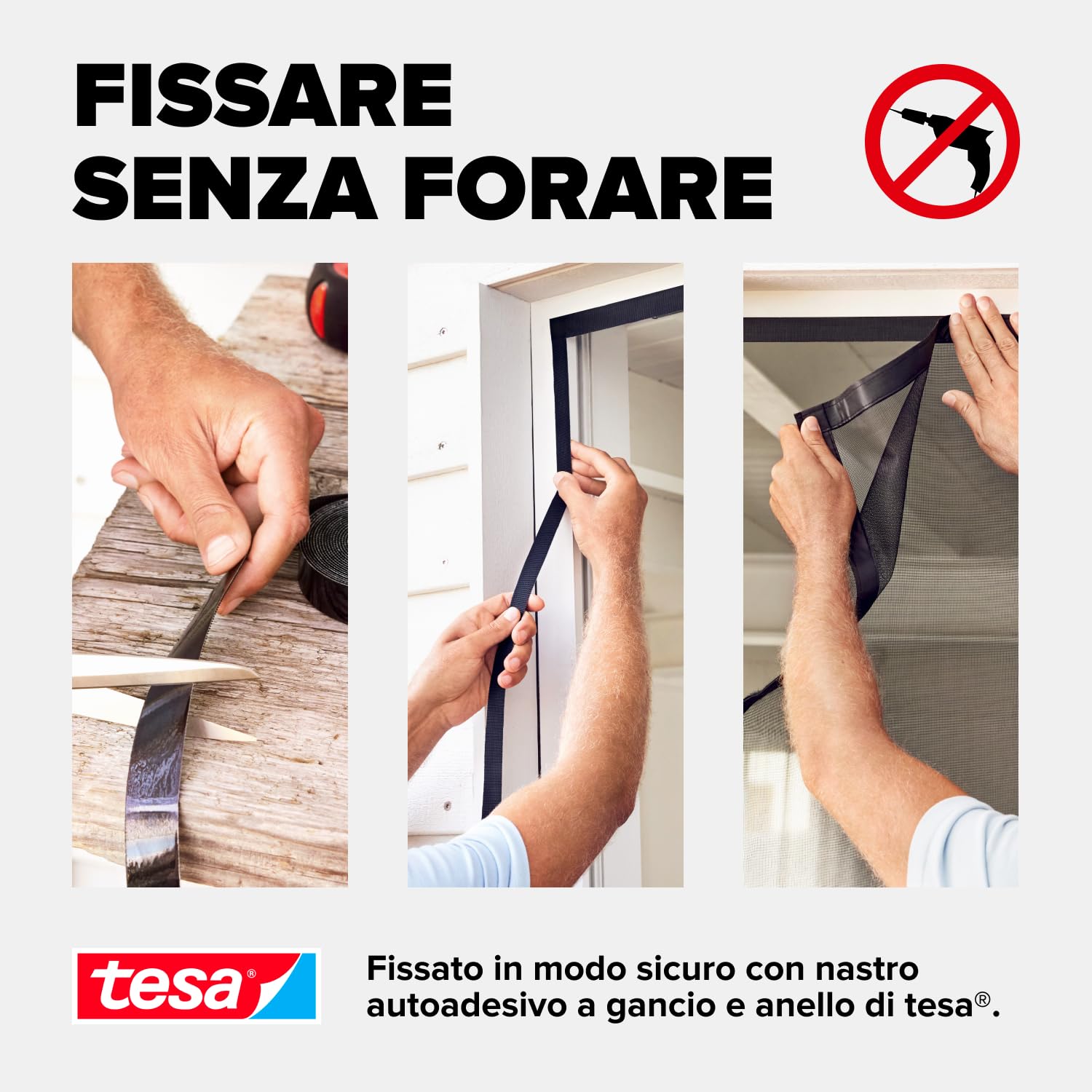 tesa INSECT STOP Magnetic Curtain - tenda magnetica autochiudente per porte balcone, senza fori - 200 x 80 cm