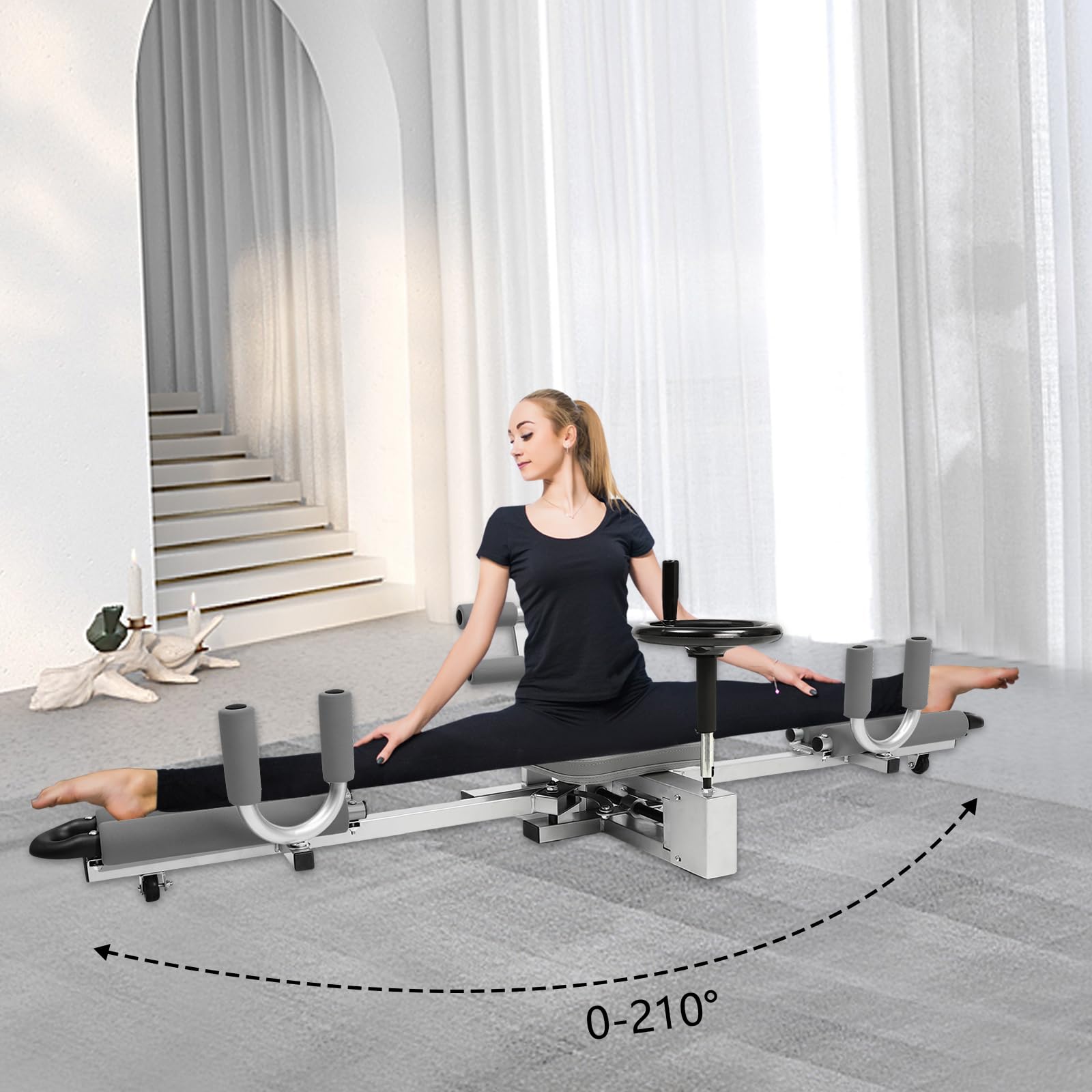 SNKOURIN Leg Stretcher - Heavy Duty Split Machine for Flexibility and Relieving Hip Tightness, Heavy Duty Steel Frame Leg Stretching Training Machine for Home Gym, Gray