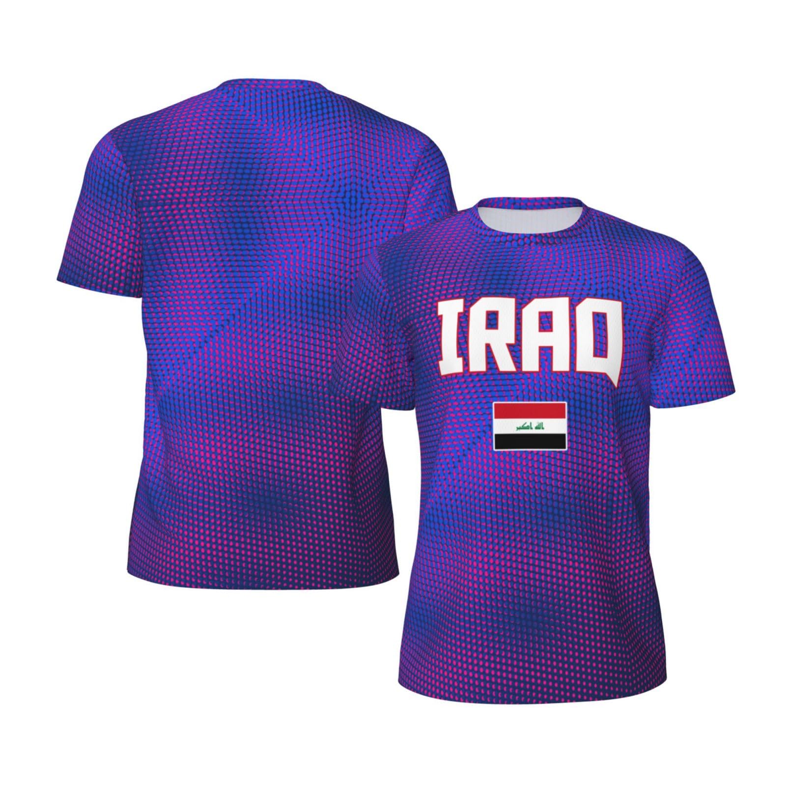 DABOYOZHZH Iraq Flag Cool Iraqans (86) Sports Jersey Mesh T-Shirt 3D Print for Running Cycling Soccer Tennis Fitness Climbing Shirts